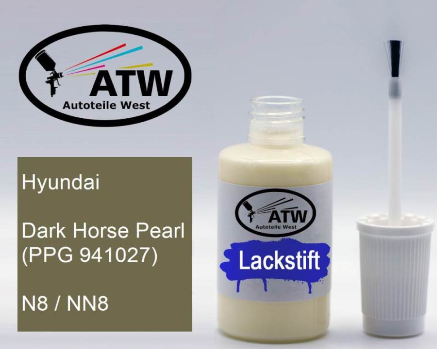 Hyundai, Dark Horse Pearl (PPG 941027), N8 / NN8: 20ml Lackstift, von ATW Autoteile West.
